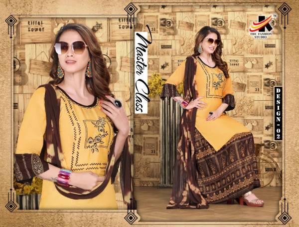 The Fashion Studio Nafisa  Heavy Rayon with Embroidery work skirt with gold print  Latest Fancy Designer Readymade Dress Collection